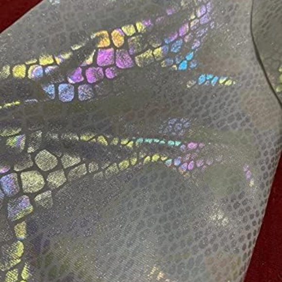 White Iridescent Snakeskin Swimsuit - Picture 3 of 7